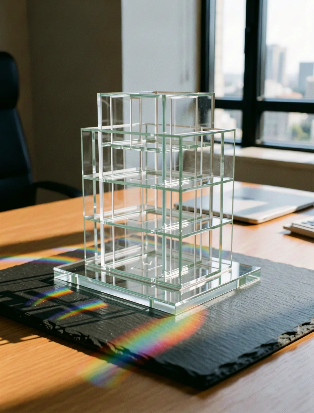 Diffraction of light through architectural glass